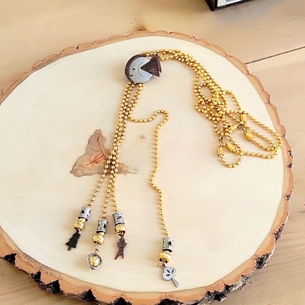 LCI Goldtone Necklace with Fish Bolo Tie Style Very Unique